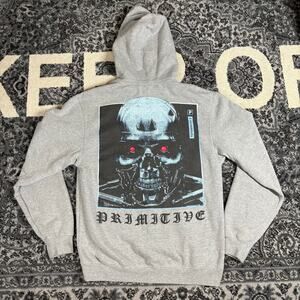Primitive Terminator 2 Judgement Day Machine Sz M Hoodie Men's Heather Grey